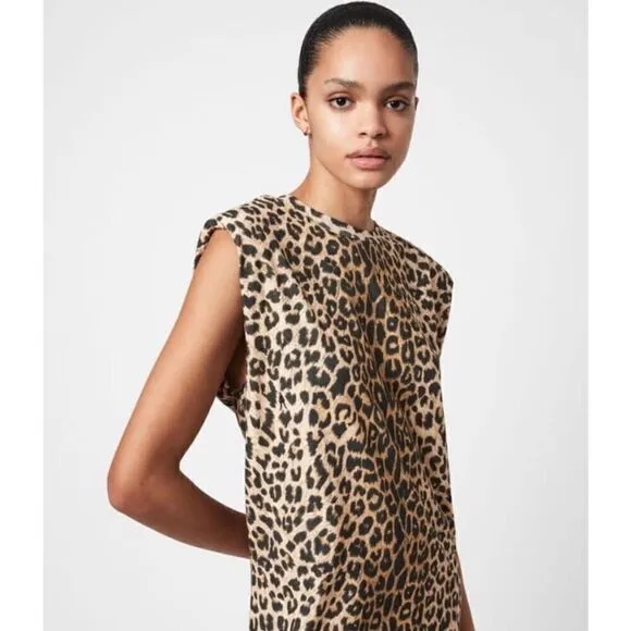 All Saints Coni Tank Leopard Print Dress