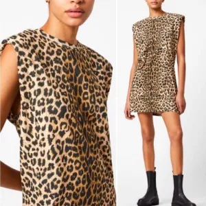 All Saints Coni Tank Leopard Print Dress