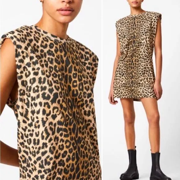 All Saints Coni Tank Leopard Print Dress