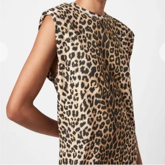 All Saints Coni Tank Leopard Print Dress