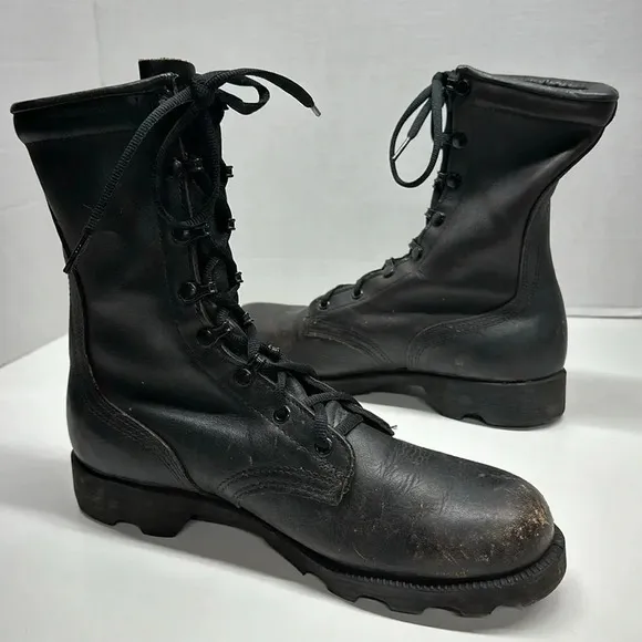 Altama Speedlace Combat Boots Leather Made in the USA Vintage Black Men's Size 8