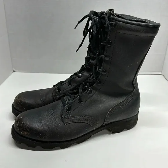 Altama Speedlace Combat Boots Leather Made in the USA Vintage Black Men's Size 8