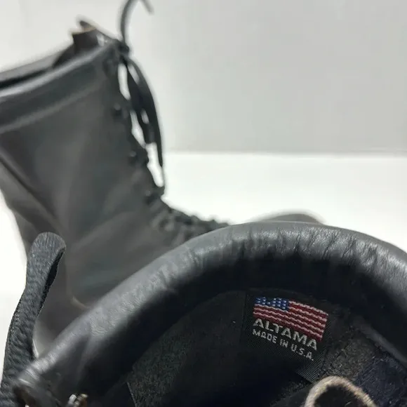 Altama Speedlace Combat Boots Leather Made in the USA Vintage Black Men's Size 8