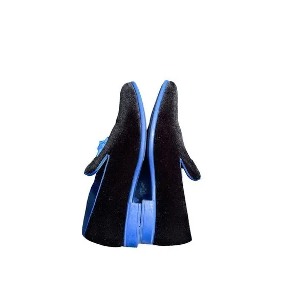 Amali Brady Royal Blue-Black Slip-on Dress Shoes Size 8