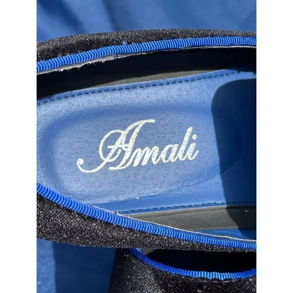 Amali Brady Royal Blue-Black Slip-on Dress Shoes Size 8