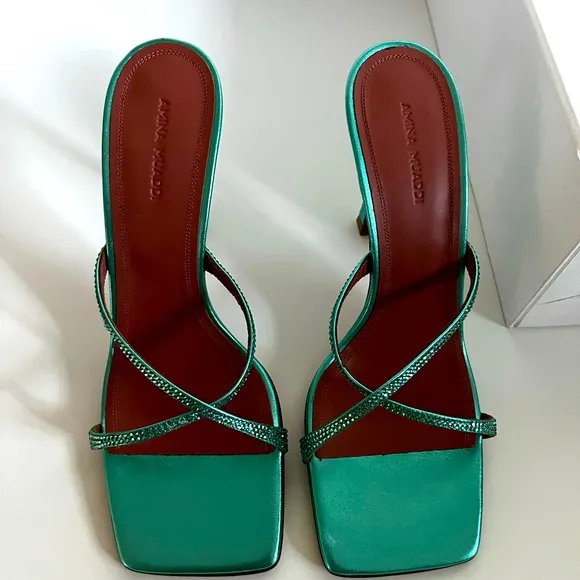 Amina Muaddi Shoes. Box and Dust Bag. Try on Only.