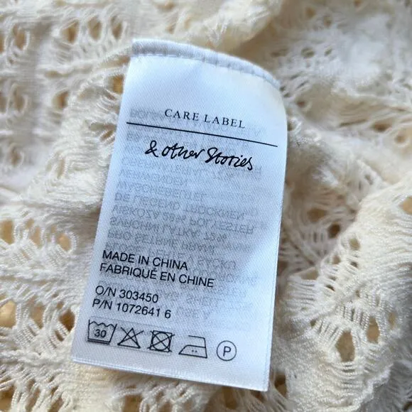 &amp; Other Stories Stockholm Atlier NEW Crochet Lacy Knit Maxi Dress Medium NWT
