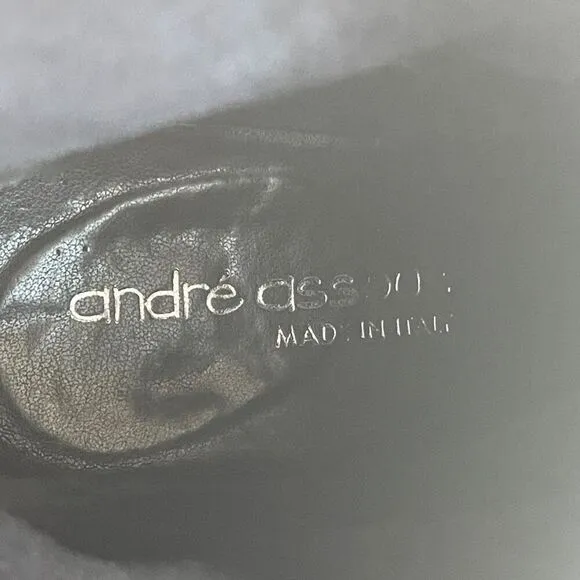 Andre Assous Blue Suede Leather Ankle Bootie Boots Women's Sz 37
