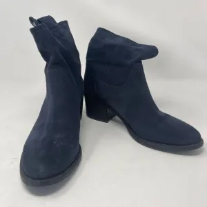 Andre Assous Blue Suede Leather Ankle Bootie Boots Women's Sz 37