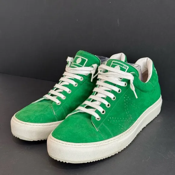Angelo Pelle Italian Men’s Metropolis Green Suede Sneakers-9