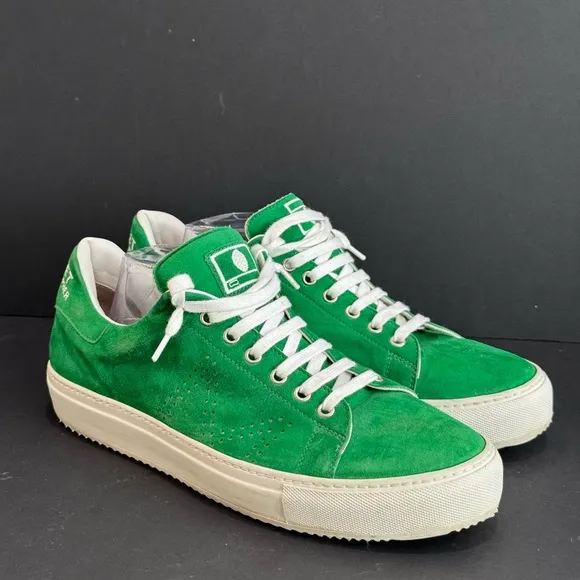 Angelo Pelle Italian Men’s Metropolis Green Suede Sneakers-9