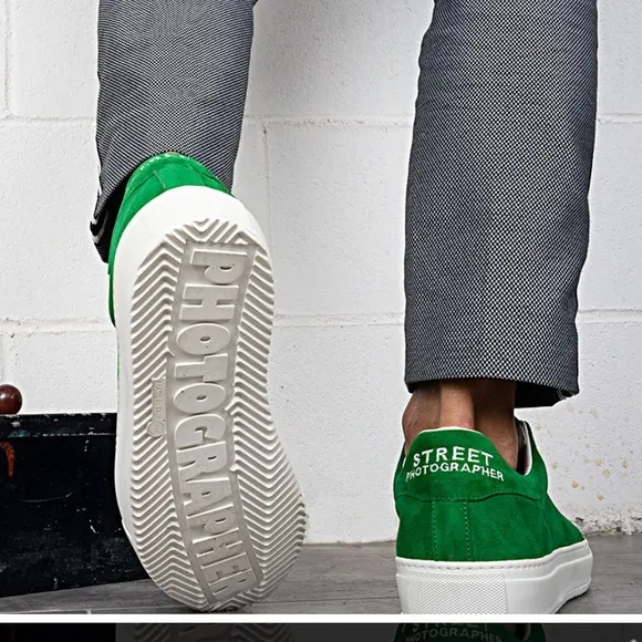 Angelo Pelle Italian Men’s Metropolis Green Suede Sneakers-9