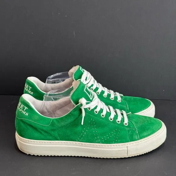 Angelo Pelle Italian Men’s Metropolis Green Suede Sneakers-9