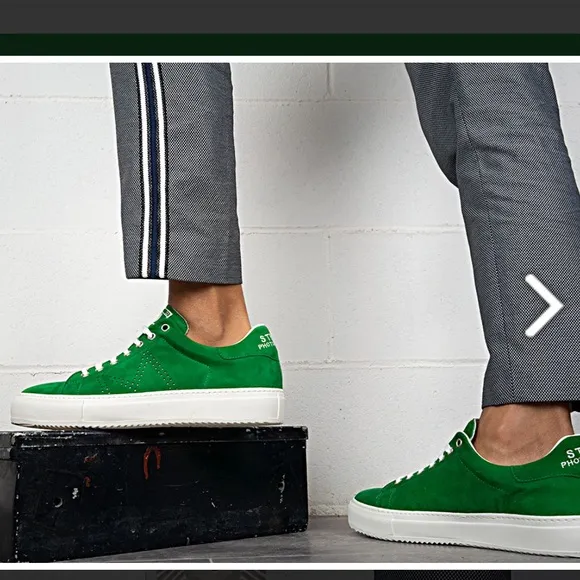 Angelo Pelle Italian Men’s Metropolis Green Suede Sneakers-9