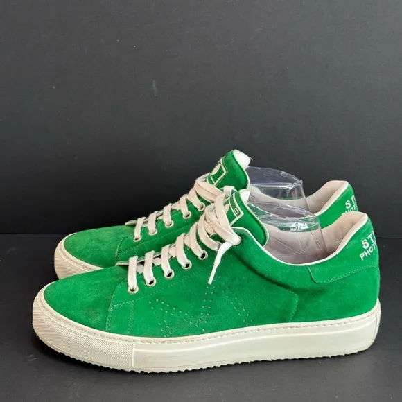 Angelo Pelle Italian Men’s Metropolis Green Suede Sneakers-9