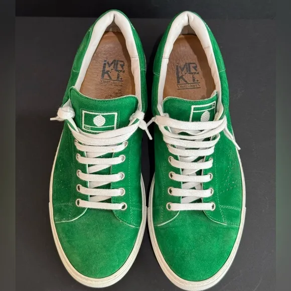 Angelo Pelle Italian Men’s Metropolis Green Suede Sneakers-9