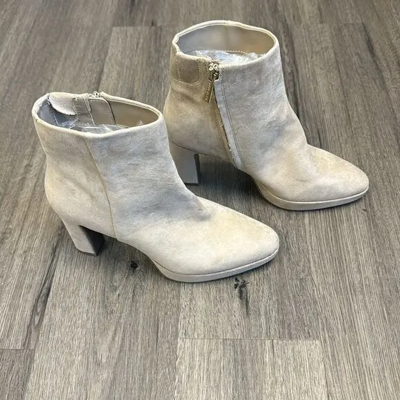 Anne Klein Beige Women's Ankle Boots Size 7.5