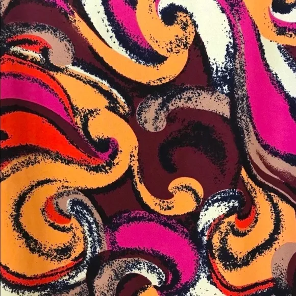 Anthro Maeve Retro Swirl Print High Neck Shift Tunic Dress