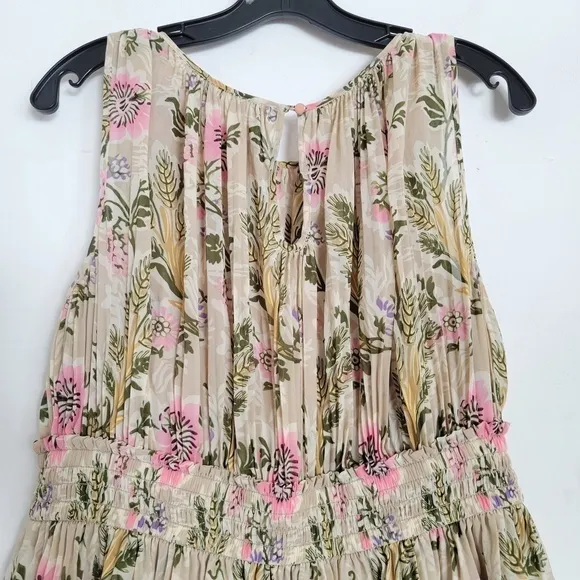 Anthro Plenty by Tracy Reese Floral Terraced Garden Pleated Layered Dress Medium
