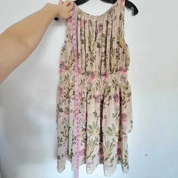 Anthro Plenty by Tracy Reese Floral Terraced Garden Pleated Layered Dress Medium