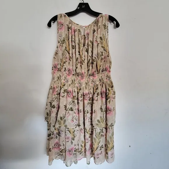 Anthro Plenty by Tracy Reese Floral Terraced Garden Pleated Layered Dress Medium