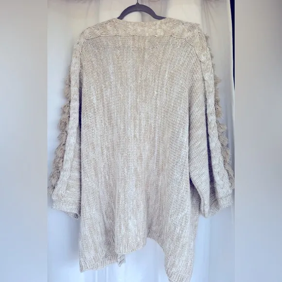Anthropologie Boho oversized long fringe sweater. One size