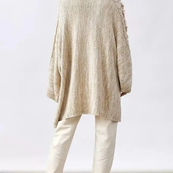 Anthropologie Boho oversized long fringe sweater. One size