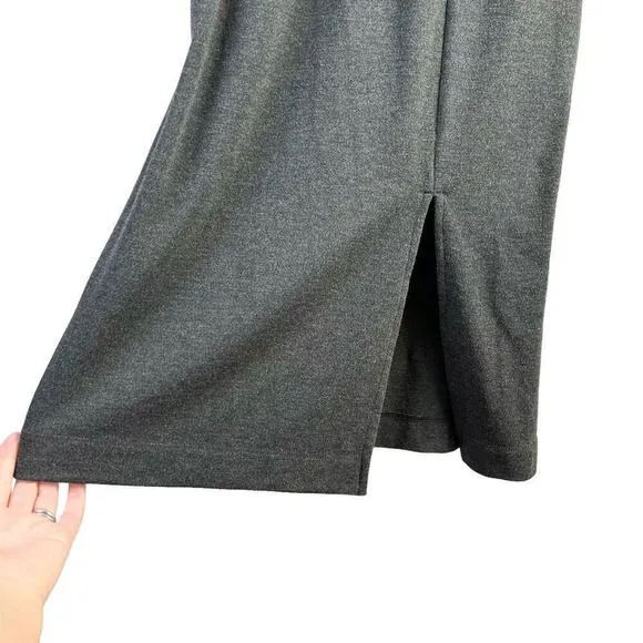 Anthropologie Knit Column Dress Boat Neck 3/4 Sleeves Charcoal Gray, Size XS
