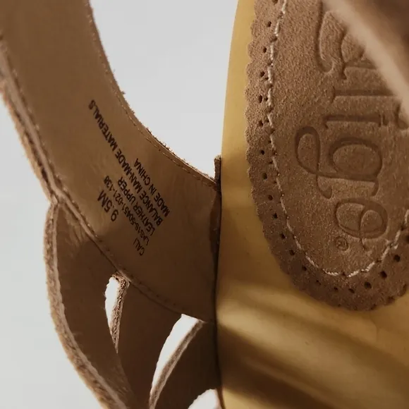 Anthropologie Latigo Cali Lace-up Clogs Tan Leather Wooden Sole Size 9.5 M NEW