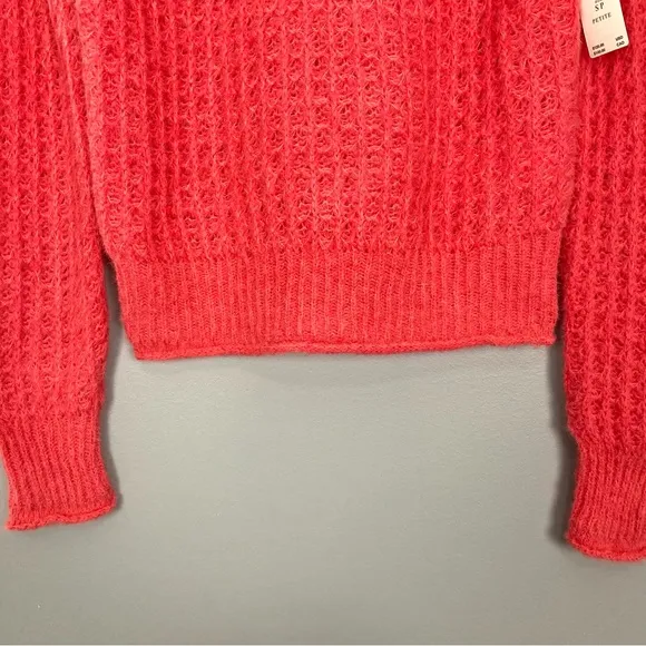 Anthropologie Ruffled Boat Neck Sweater Women’s Size S Petite Wool Blend Whimsy