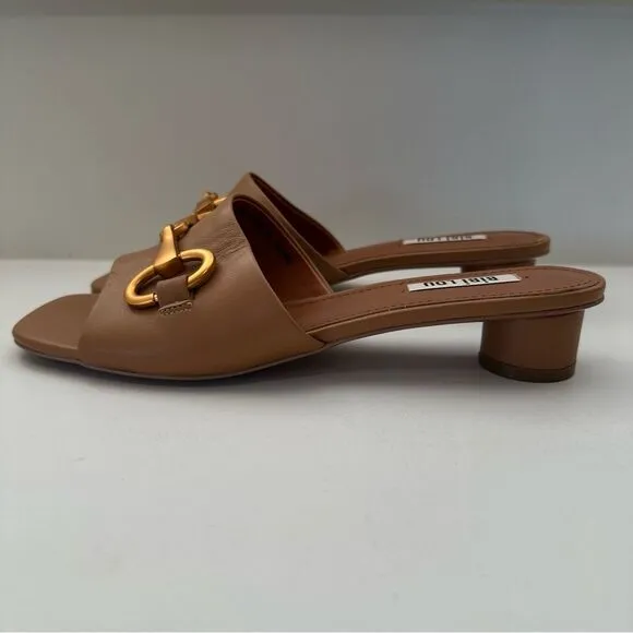 Anthropologie x Bibi Lou Hana Heels Slip On Honey Brown Open Toe US 8-8.5/EU 39