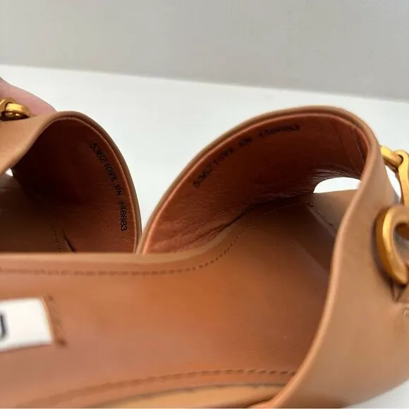 Anthropologie x Bibi Lou Hana Heels Slip On Honey Brown Open Toe US 8-8.5/EU 39
