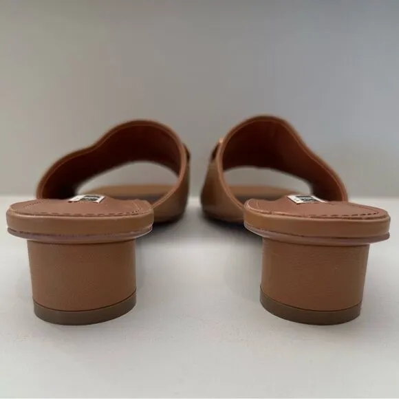 Anthropologie x Bibi Lou Hana Heels Slip On Honey Brown Open Toe US 8-8.5/EU 39
