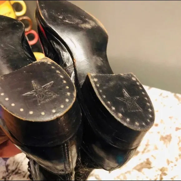 Antique Edwardian Boots, Black Calfskin,