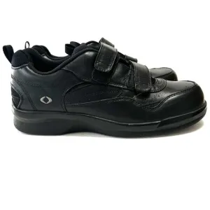 Apex Ambulator 11 Orthopedic Diabetic Leather Sneakers Double Strap Shoes Black