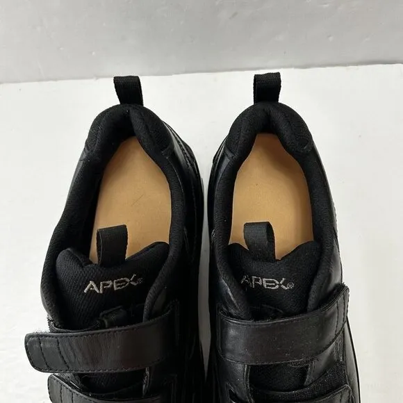 Apex Ambulator 11 Orthopedic Diabetic Leather Sneakers Double Strap Shoes Black