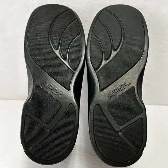 Apex Ambulator 11 Orthopedic Diabetic Leather Sneakers Double Strap Shoes Black