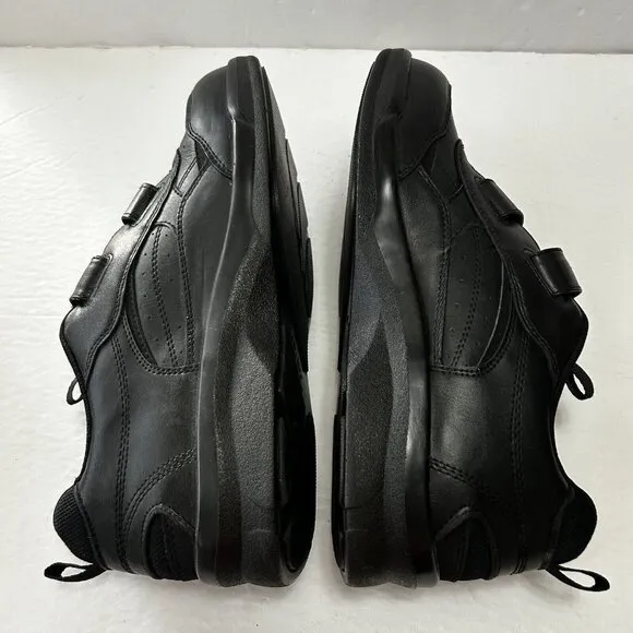 Apex Ambulator 11 Orthopedic Diabetic Leather Sneakers Double Strap Shoes Black