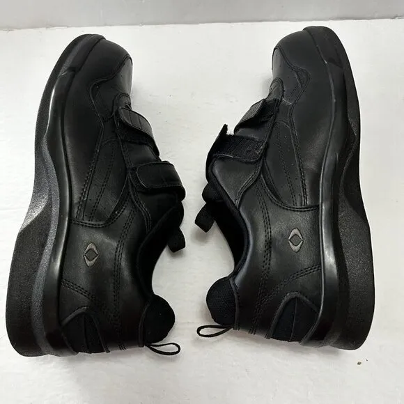 Apex Ambulator 11 Orthopedic Diabetic Leather Sneakers Double Strap Shoes Black