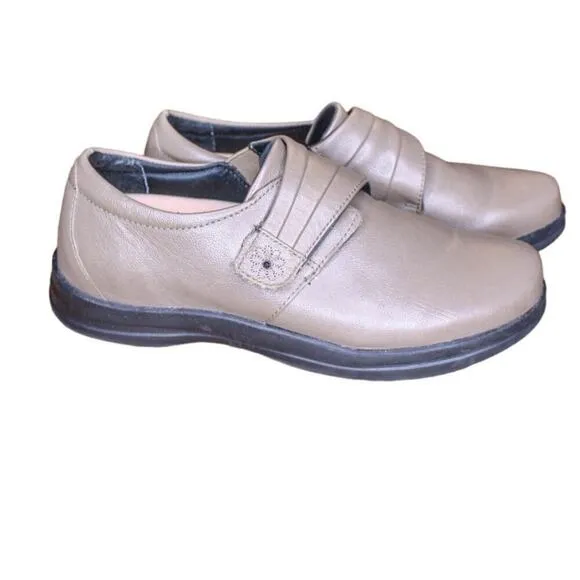 Apex Shoes Tan Brown Leather Single Strap Orthopedic Comfort Size 8.5M