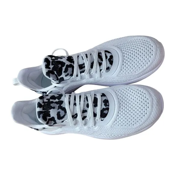 APL TECHLOOM TRACER Running Shoes Women Sz 10.5 White Black Leopard Animal Print