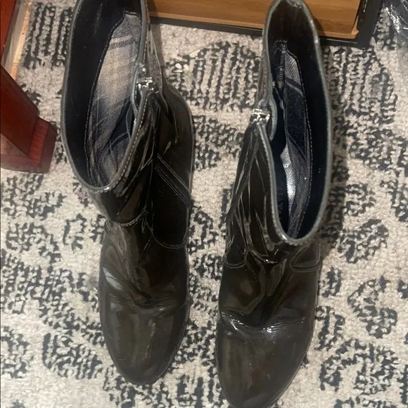 Aquatalia Olive Patent Ankle Boots