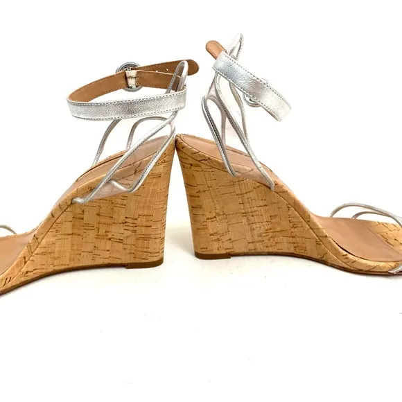 Aquazzura Firenze Ankle Strap Wedge Open Toe Clear Women’s Shoes 8 / 38