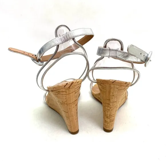 Aquazzura Firenze Ankle Strap Wedge Open Toe Clear Women’s Shoes 8 / 38