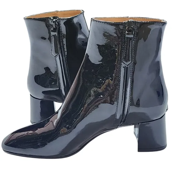 Aquazzura Grenelle Black Patent Leather Ankle Boots Womens 36