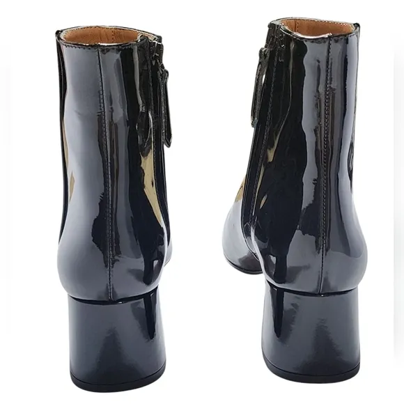 Aquazzura Grenelle Black Patent Leather Ankle Boots Womens 36