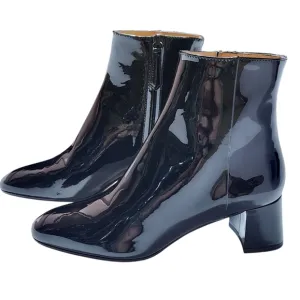 Aquazzura Grenelle Black Patent Leather Ankle Boots Womens 36