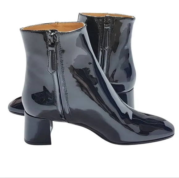 Aquazzura Grenelle Black Patent Leather Ankle Boots Womens 36