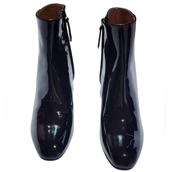 Aquazzura Grenelle Black Patent Leather Ankle Boots Womens 36