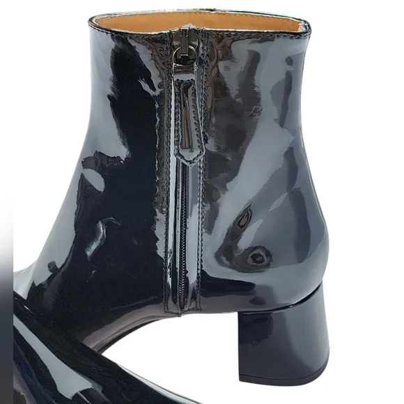 Aquazzura Grenelle Black Patent Leather Ankle Boots Womens 36